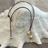 photo of Wendy Mignot Rain Two Drop South Sea Gold Pearl and Leather Necklace - Image 5 of 0