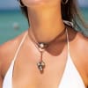 photo of Wendy Mignot Daisy Tahitian Pearl and South Sea White Pearl and Leather Necklace - Image 2 of 0