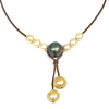 photo of Wendy Mignot Tahitian Pearl and South Sea Gold Pearl and Leather Synergy Necklace - Image 3 of 0