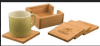 4" x 4" Bamboo Square Coaster, Set of 4 with Holder - Image 3 of 0