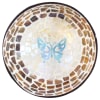 Aqua Butterfly Mosaic Inlay Coconut Shell Bowl - Image 2 of 0