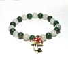 SB-119-STONE 8mm ROUND BEAD BRACELET IN MUSHROOM  DESIGN-7 1/2" - Image 2 of 0