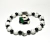 SB-121-STONE 8mm ROUND BEAD BRACELET IN PANDA DESIGN-7 1/2" - Image 1 of 0