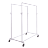 Adjustable Double Bar Ballet Rack in Glossy White - Pipe Collection from www.zingdisplay.com - Image 2 of 0