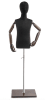 Child display dress form with natural canvas torso on wooden flat base adjustable retail mannequin for boutiques and designers - Image 1 of 0