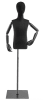 Child display dress form with bronze canvas torso on metal flat base adjustable retail mannequin for boutiques and designers - Image 1 of 0