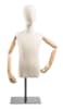 Child display dress form with bronze canvas torso on metal countertop base adjustable retail mannequin for boutiques and designers - Image 1 of 0