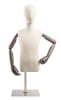 Child display dress form with bronze canvas torso on metal countertop base adjustable retail mannequin for boutiques and designers - Image 1 of 0