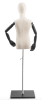 Child display dress form with natural canvas torso on wooden flat base adjustable retail mannequin for boutiques and designers - Image 2 of 0