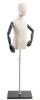 Child display dress form with natural canvas torso on wooden flat base adjustable retail mannequin for boutiques and designers - Image 3 of 0