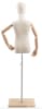 Child display dress form with natural canvas torso on wooden flat base adjustable retail mannequin for boutiques and designers - Image 2 of 0