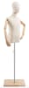 Child display dress form with natural canvas torso on wooden flat base adjustable retail mannequin for boutiques and designers - Image 3 of 0