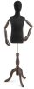 Child display dress form with natural canvas torso on wooden tripod base adjustable retail mannequin for boutiques and designers - Image 1 of 0