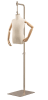 Child display dress form with natural canvas torso on metal hanging base - adjustable retail mannequin for boutiques and designers - Image 1 of 0