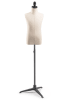 Child display dress form with natural canvas torso on metal tripod base - adjustable retail mannequin for boutiques and designers - Image 1 of 0