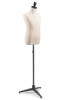 Child display dress form with natural canvas torso on metal tripod base - adjustable retail mannequin for boutiques and designers - Image 2 of 0