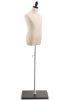 Child display dress form with natural canvas torso on wooden flat base  adjustable retail mannequin for boutiques and designers - Image 2 of 0