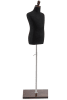 Child display dress form with natural canvas torso on wooden flat base adjustable retail mannequin for boutiques and designers - Image 2 of 0