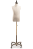 Child display dress form with natural canvas torso on metal rolling base - adjustable retail mannequin for boutiques and designers - Image 1 of 0