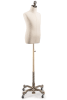 Child display dress form with natural canvas torso on metal rolling base - adjustable retail mannequin for boutiques and designers - Image 2 of 0