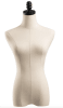 Premium natural female display dress form torso with canvas finish and dual pole connectors for retail apparel displays and garment design use - Image 2 of 0