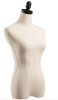Premium natural female display dress form torso with canvas finish and dual pole connectors for retail apparel displays and garment design use - Image 3 of 0