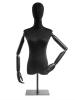 Female display dress form with bronze canvas torso on metal countertop base adjustable retail mannequin for boutiques and designers - Image 1 of 0