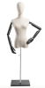 Female display dress form with natural canvas torso on wooden flat base adjustable retail mannequin for boutiques and designers - Image 1 of 0