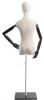 Female display dress form with natural canvas torso on wooden flat base adjustable retail mannequin for boutiques and designers - Image 2 of 0