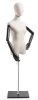 Female display dress form with natural canvas torso on wooden flat base adjustable retail mannequin for boutiques and designers - Image 3 of 0