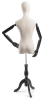 Female display dress form with natural canvas torso on wooden tripod base adjustable retail mannequin for boutiques and designers - Image 2 of 0