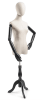Female display dress form with natural canvas torso on wooden tripod base adjustable retail mannequin for boutiques and designers - Image 3 of 0