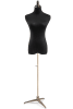 Female display dress form with natural canvas torso on metal tripod base adjustable retail mannequin for boutiques and designers - Image 1 of 0