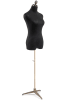 Female display dress form with natural canvas torso on metal tripod base adjustable retail mannequin for boutiques and designers - Image 2 of 0