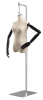 Female display dress form with natural canvas torso on metal hanging base - adjustable retail mannequin for boutiques and designers - Image 1 of 0