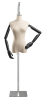 Female display dress form with natural canvas torso on metal hanging base - adjustable retail mannequin for boutiques and designers - Image 3 of 0