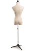 Female display dress form with natural canvas torso on metal tripod base - adjustable retail mannequin for boutiques and designers - Image 3 of 0