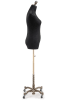 Female display dress form with natural canvas torso on metal rolling base adjustable retail mannequin for boutiques and designers - Image 2 of 0
