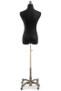 Female display dress form with natural canvas torso on metal rolling base adjustable retail mannequin for boutiques and designers - Image 3 of 0