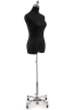Female display dress form with natural canvas torso on metal rolling base adjustable retail mannequin for boutiques and designers - Image 2 of 0