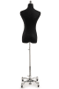 Female display dress form with natural canvas torso on metal rolling base adjustable retail mannequin for boutiques and designers - Image 3 of 0