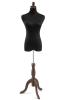 Female display dress form with natural canvas torso on wooden tripod base adjustable retail mannequin for boutiques and designers - Image 1 of 0