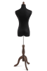 Female display dress form with natural canvas torso on wooden tripod base adjustable retail mannequin for boutiques and designers - Image 3 of 0
