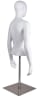 Female torso mannequin with egg head design and arms at sides mounted on weighted stainless steel square base for retail display - Image 4 of 0