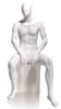 tomas male mannequin egghead seated pose retail display zing display - Image 1 of 0