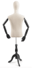 Male display dress form with natural canvas torso on wooden tripod base adjustable retail mannequin for boutiques and designers - Image 2 of 0
