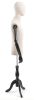 Male display dress form with natural canvas torso on wooden tripod base adjustable retail mannequin for boutiques and designers - Image 3 of 0