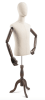 Male display dress form with natural canvas torso on wooden tripod base adjustable retail mannequin for boutiques and designers - Image 3 of 0