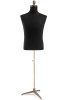 Male display dress form with natural canvas torso on metal tripod base adjustable retail mannequin for boutiques and designers - Image 1 of 0