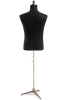 Male display dress form with natural canvas torso on metal tripod base adjustable retail mannequin for boutiques and designers - Image 2 of 0